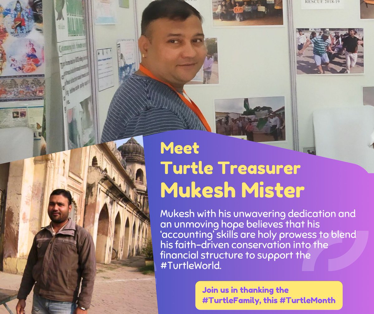 TSAINDIAPROG's tweet photo. It’s May. It’s TURTLE Month.
Meet Turtle Treasurer, Mukesh Mister.
Mukesh with his unwavering dedication and an unmoving #hope believes that his ‘accounting’ skills are holy prowess to blend his faith-driven conservation into the financial structure to support the #TurtleWorld. https://t.co/hvB8m4KZwO