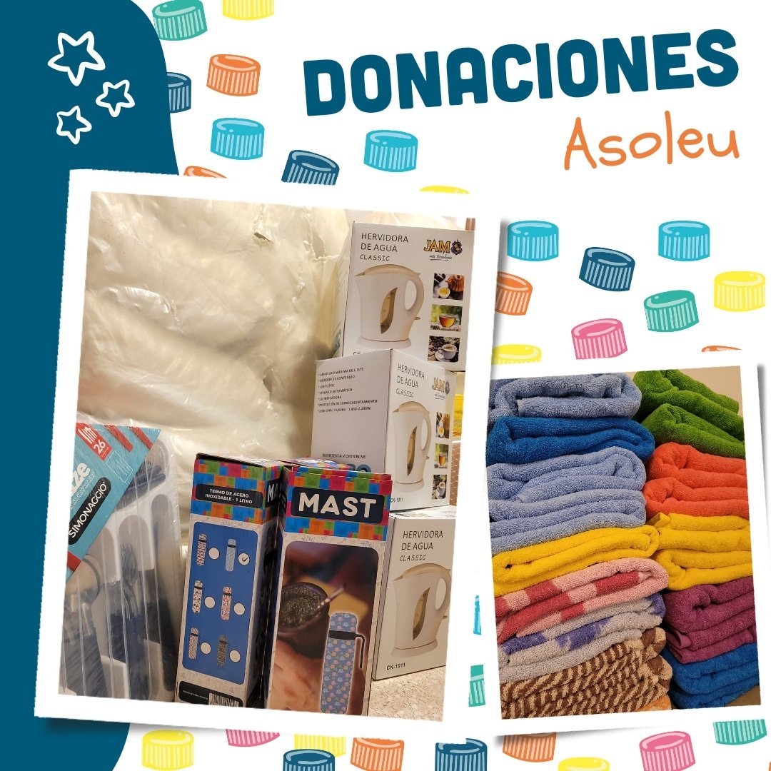 ¡Hola Tapiluchadores! 🌟 Compartimos con ustedes la donación realizada a @asoleupy, la misma consistió en: • 20 almohadas • 20 toallas • 3 termos de agua caliente • 3 jarras eléctricas • juego de cubiertos ¡Gracias por tus tapitas! 💛♻️💪🏼