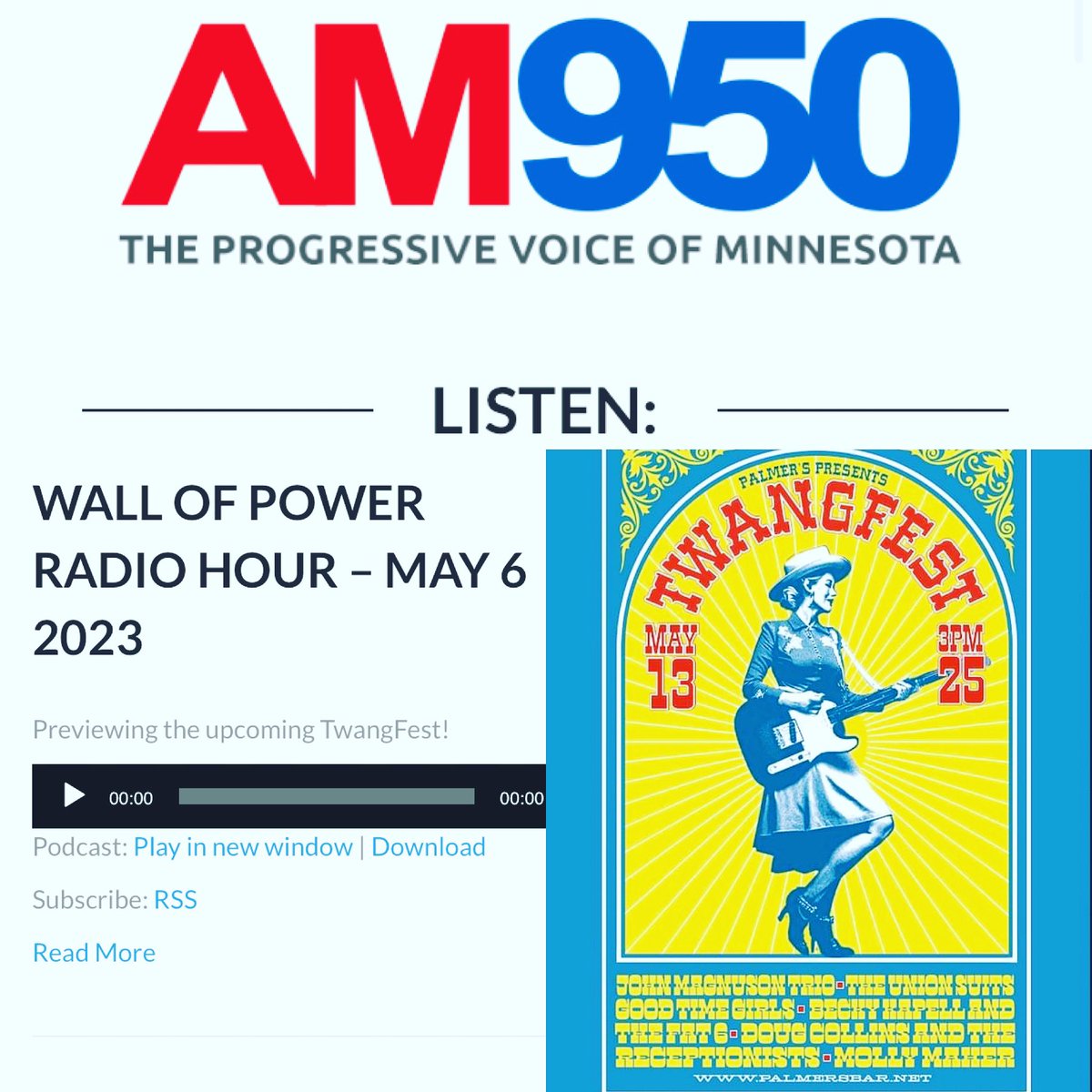 Thanks to <a href="/PaulMetsa/">Paul Metsa</a> for previewing this Saturday’s Twangfest at <a href="/palmersbar/">palmers bar</a> patio on <a href="/AM950Radio/">AM950RADIO</a>! Hear his conversation with <a href="/heydougcollins/">Doug Collins</a> &amp; John Magnuson!

🎧 Listen: am950radio.com/wall-of-power-…

🎟️ Tix: palmers-bar.com/calendar/2023/…