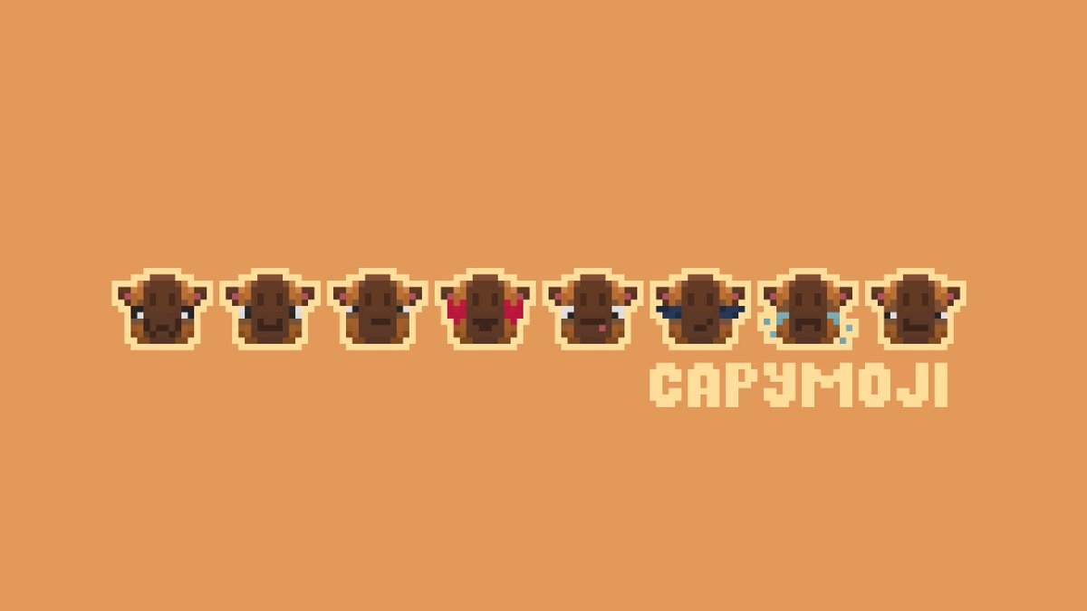 HarleyModder's tweet photo. a few capymojis I made for my upcoming server

#pixelart #minecraft #capybara https://t.co/0vJNh5aXPF