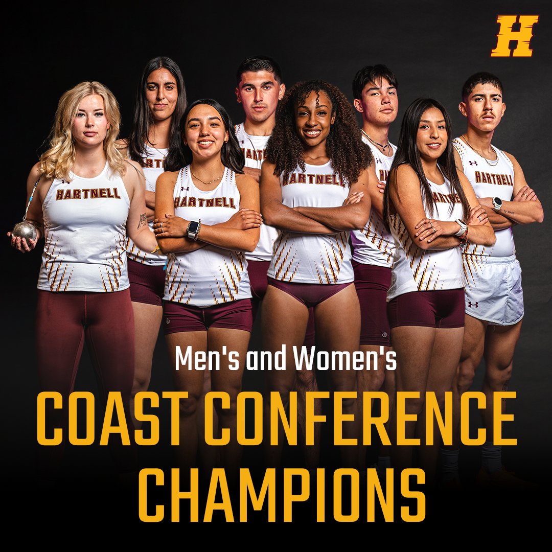 HartnellAthletc's tweet image. Men&apos;s and Women&apos;s Coast Conference Champions!🏆

*39th title in Men&apos;s history and 22nd in Women&apos;s history
*Five Women individual event winners
*Three Men individual event winners

@CollegeTf    #PantherPride
