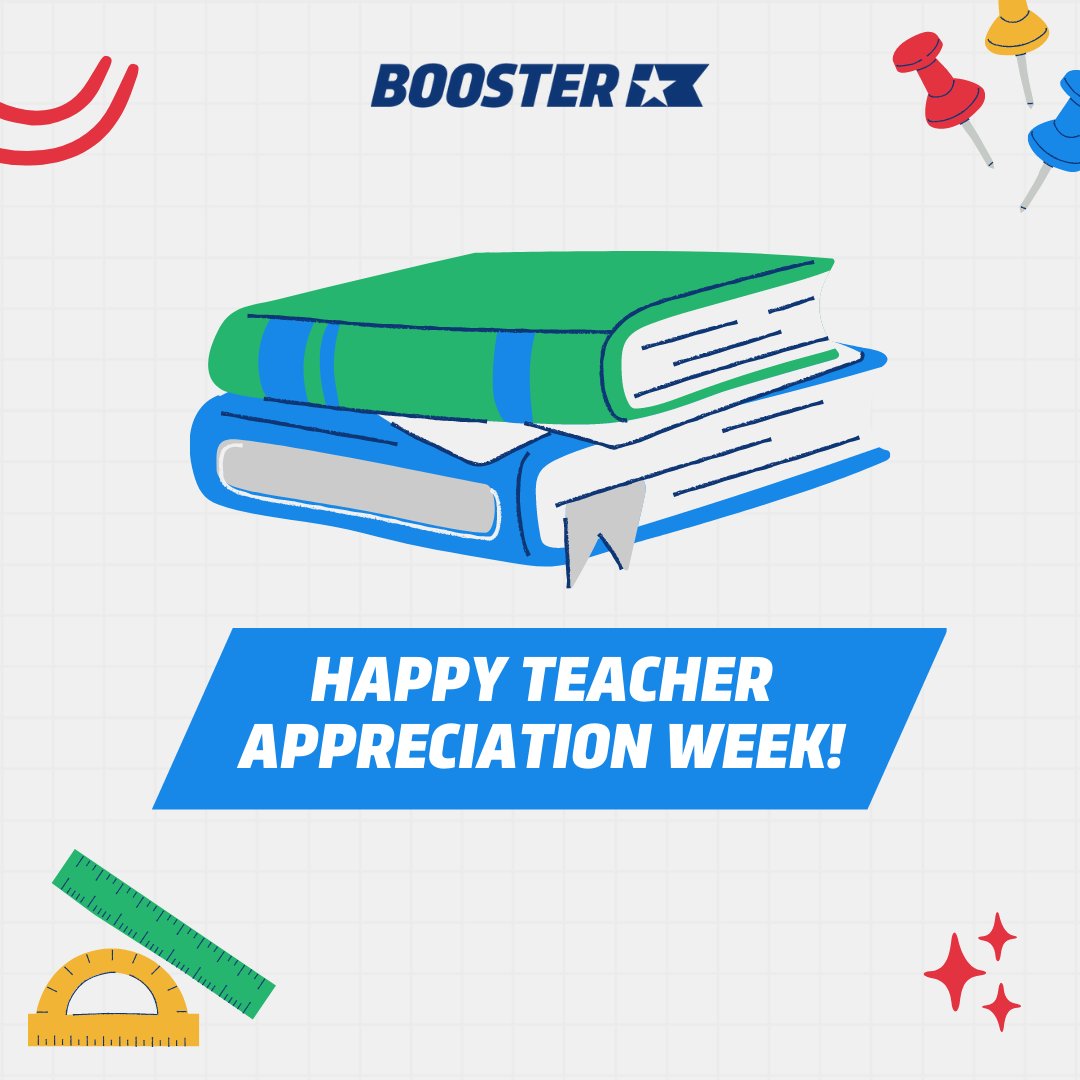 Happy Teacher Appreciation Week! 🍎🎒

To show our appreciation to those incredible educators out there, Booster will be giving away four $25 gift cards to Teachers Pay Teachers to teachers across America. 🎉

To nominate a teacher for a chance to win leave a comment below.👇