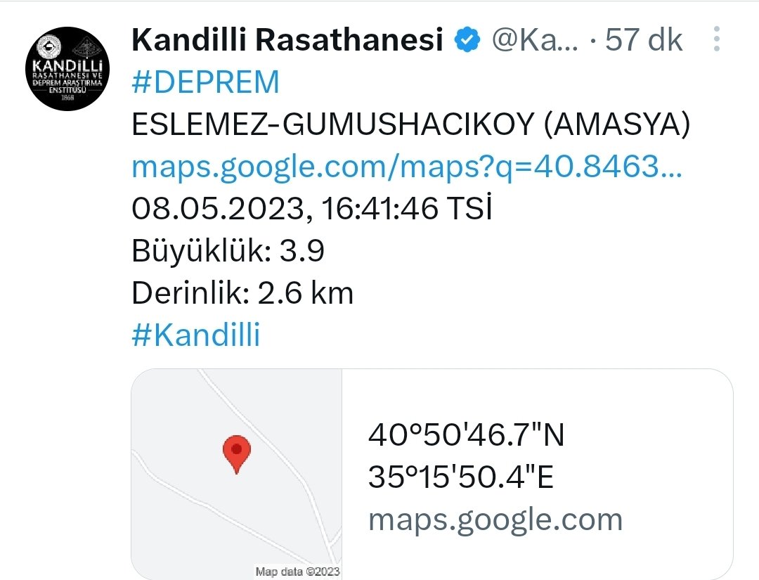 Gümüşhacıköy eslemez köyü merkezli depremi tüm ilçemiz hissetti. 

İlçe halkında paniğe sebep olan deprem 2 kilometre derinde oldu.

#deprem #gümüşhacıköy