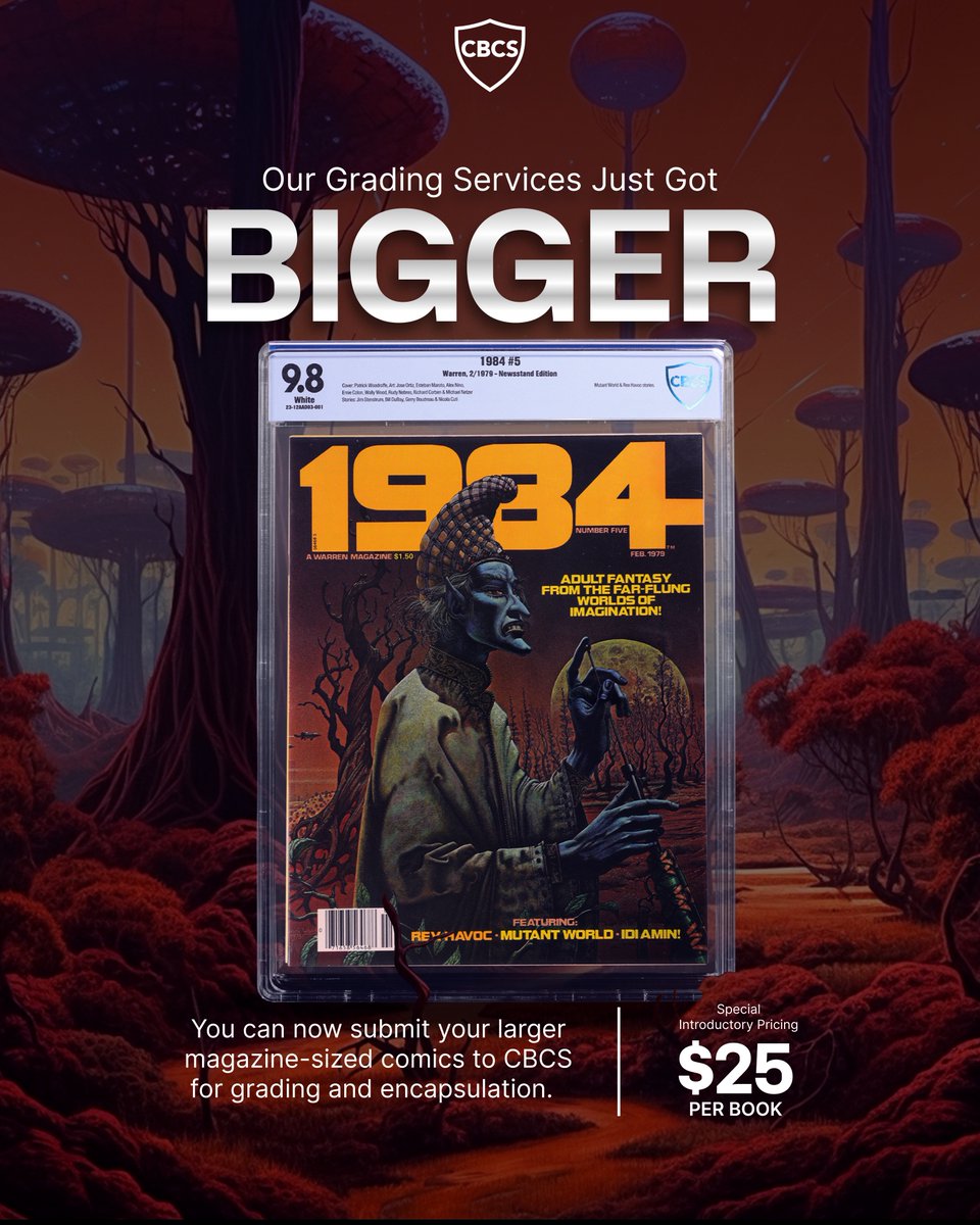 CBCScomics's tweet photo. CBCS now grades, authenticates and preserves your magazine-size comic books! Submit today and be some of the first to see these incredible new cases!
https://t.co/o2w1MzUeZg
#cbcscomics #magazinegrading #comicmagazine #comicmagazines #cbcsmagazinegrading #comicbooks #comics https://t.co/RZ2jsjLMN9