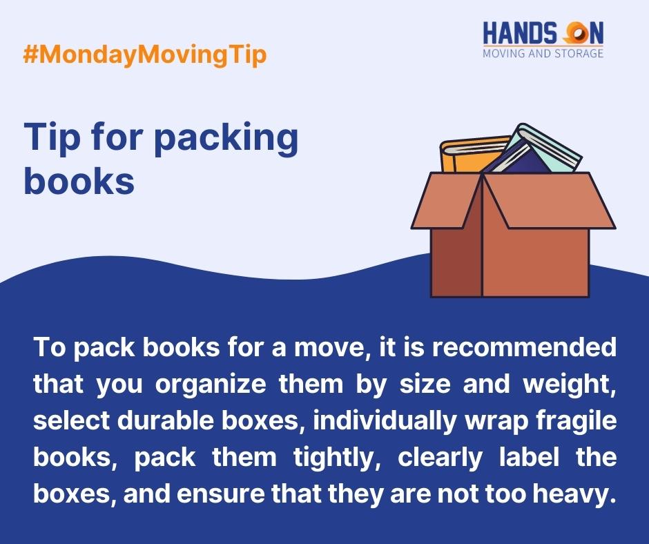 handsonmoving's tweet image. Tip for packing books
#MondayMovingTips #ProfessionalMoving #LongDistanceMovingServices