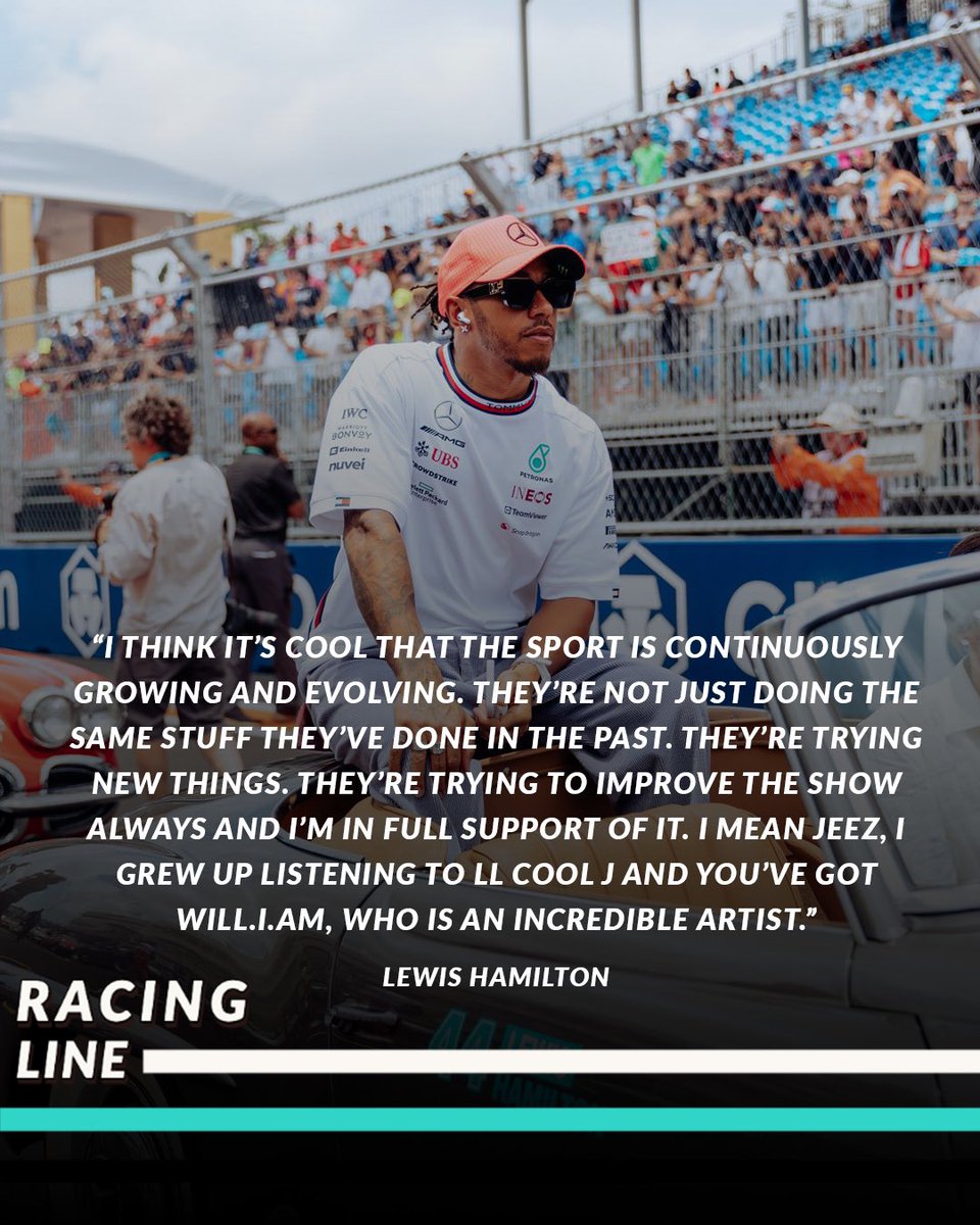Racing_Line_'s tweet photo. Hamilton: “I think it’s cool that the sport is continuously growing and evolving. They’re not just doing the same stuff they’ve done in the past. They’re trying new things. They’re trying to improve the show always and I’m in full support of it.” 

#F1 https://t.co/wsqXZhPm16