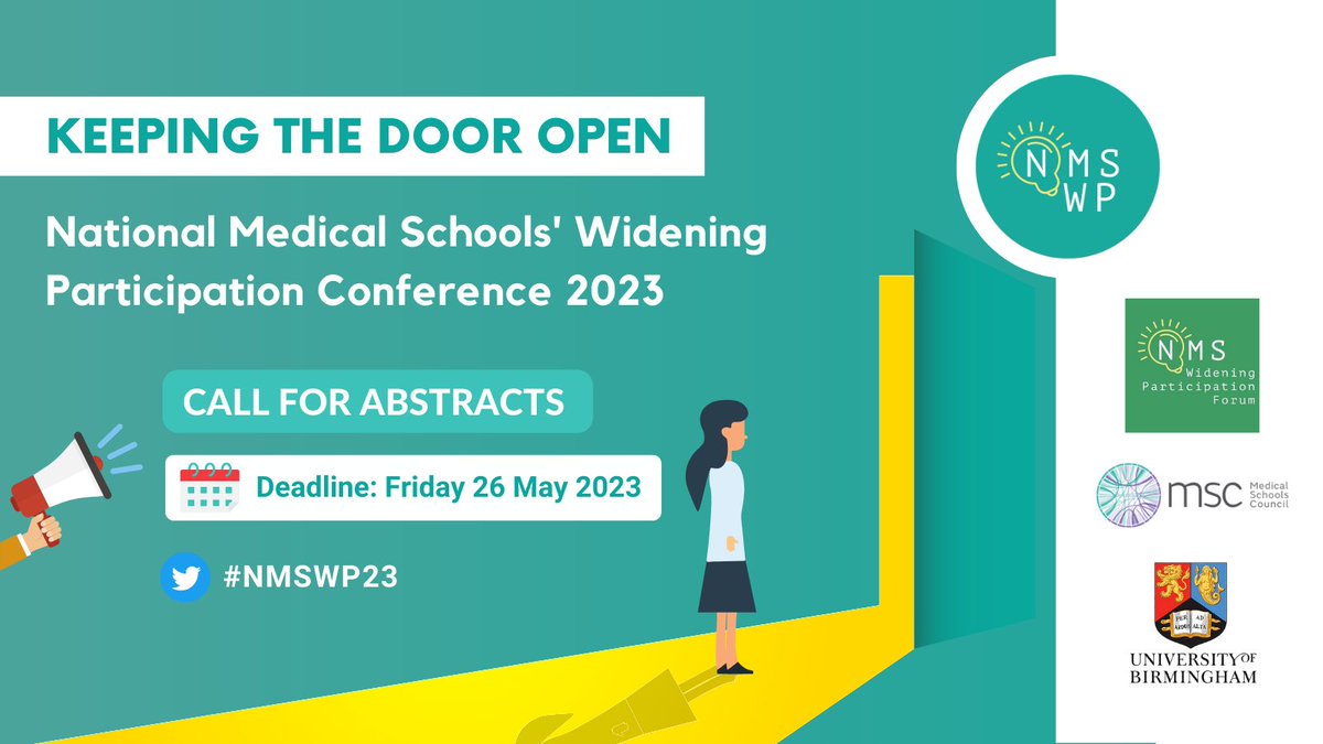 MedStudentWP's tweet photo. 🚨 3 WEEKS TO GO 🚨
#NMSWP23 Conference Abstract Submission
⚛️Projects or Research in #WideningParticipation 🗓Submission Deadline: 26 May, 11.59GMT
🏆£500 worth of Prizes available!
Full Guidelines and Submission ⤵️
https://t.co/aQSc9I0bJW
@ukmedschools @NMS_WP_Forum https://t.co/knZqAnekME