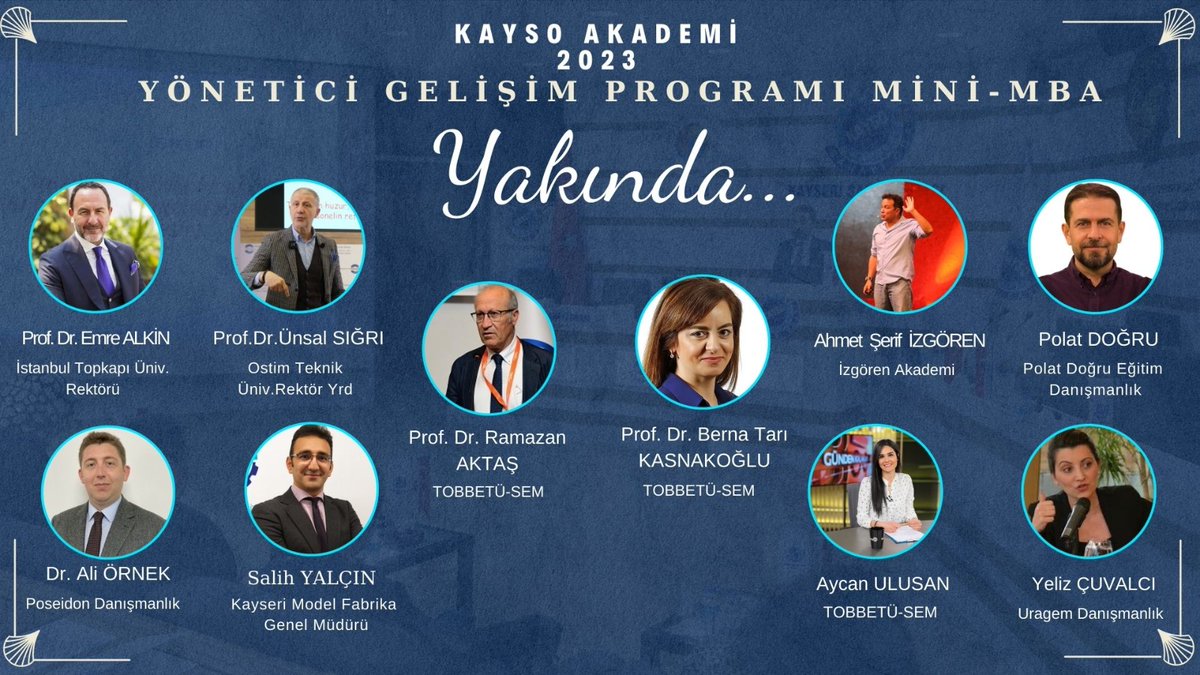 Kayseriso's tweet image. KAYSO Akademi Yeniden Merhaba; 

Sizler için hazırladığımız yeni Mini-MBA programımızda birbirinden değerli isimlerle yakında tekrar bir arada olacağız.

Bizi Takibe Devam Edin...

#KAYSO
#KAYSOAkademi
#MiniMBA
#YöneticiGelişimProgramı