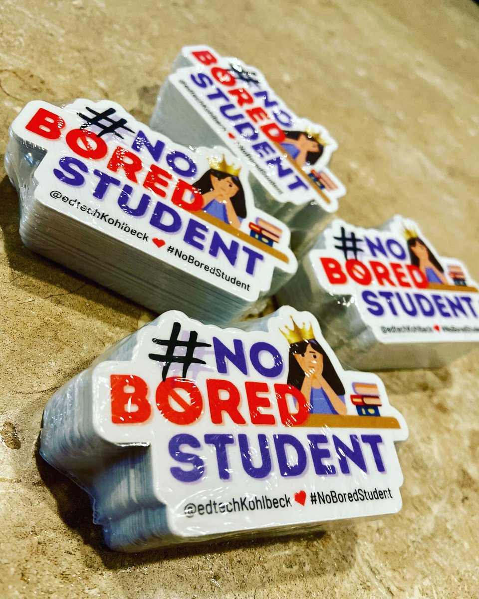 Loving my new stickers from @stickermule!  Now to spread the #NoBoredStudent love.  Thanks for being so awesome and providing a great product, @stickermule. 💜❤️💜#EdTech #StudentEngagement
