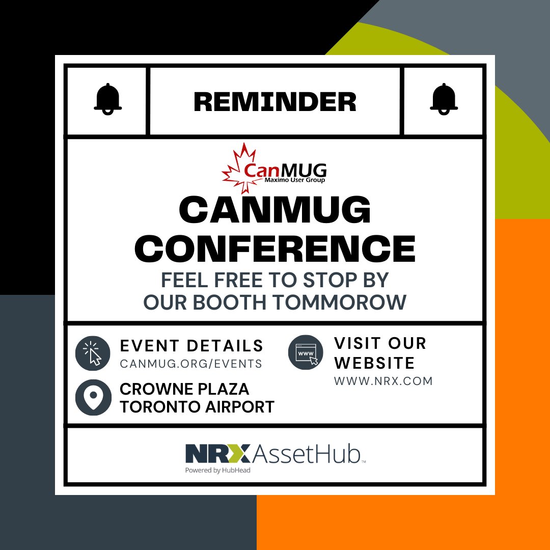 Stop by our booth to learn about what HubHead has to offer Maximo users. Ask us about how NRX AssetHub or our benchmarking service can improve your maintenance and asset data. #CanMUG
Event Details: hubs.li/Q01LxtsD0
Learn more about us: hubs.li/Q01LxBSw0