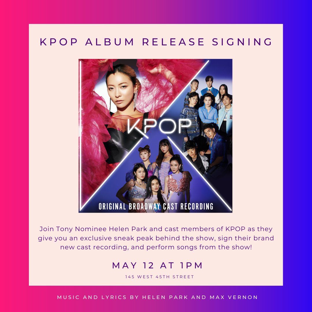 Join us at @museumbroadway for a special event celebrating the @KPOPBroadway cast album release! eventbrite.com/e/kpop-album-r…