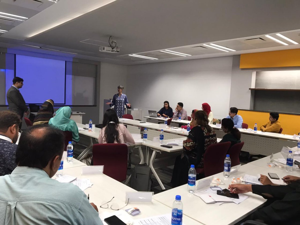 CEJatIBA's tweet photo. Head of Country Office @FNFPakistan @BirgitLamm during Day 1 of the workshop on ‘Election Reporting and Essentials of Fact-Checking Procedures’ - led by @AsimBashirKhan1 at IBA City Campus
#atcej #workshop https://t.co/lxew4drcII
