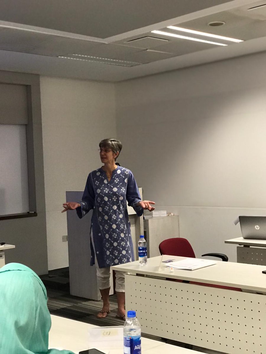 CEJatIBA's tweet photo. Head of Country Office @FNFPakistan @BirgitLamm during Day 1 of the workshop on ‘Election Reporting and Essentials of Fact-Checking Procedures’ - led by @AsimBashirKhan1 at IBA City Campus
#atcej #workshop https://t.co/lxew4drcII