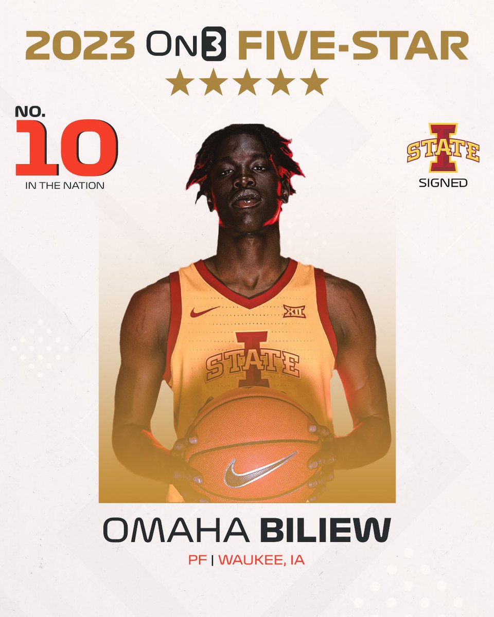On3 Recruits on Twitter "🚨NEW🚨 Iowa State PF signee Omaha Biliew ranks No. 10 & fivestars in