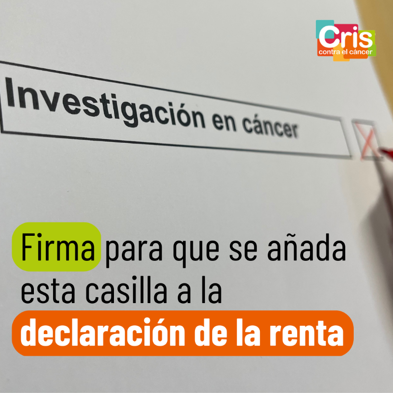 criscancer's tweet photo. 🤔 ¿Quieres poder marcar la casilla de la investigación contra el cáncer en la declaración de la renta?

✅ Ayúdanos a conseguir que se incluya esta tercera casilla para que se destinen más recursos a la investigación.
