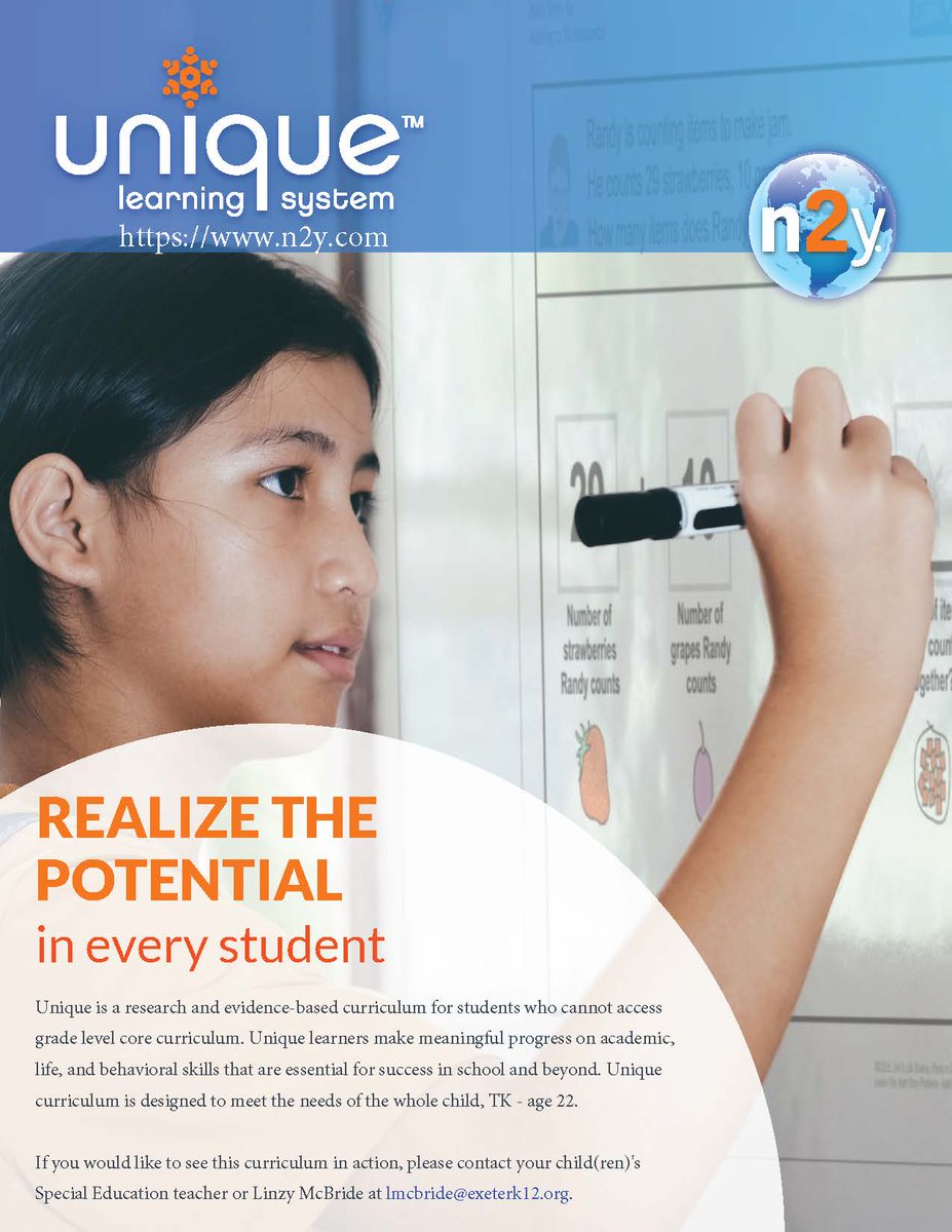 EUSD is Unique!

Unique is a research &amp; evidence-based curriculum for students who cannot access grade level core curriculum. Unique learners make meaningful progress on academic, life, &amp; behavioral skills that are essential for success. More at: exeter.k12.ca.us