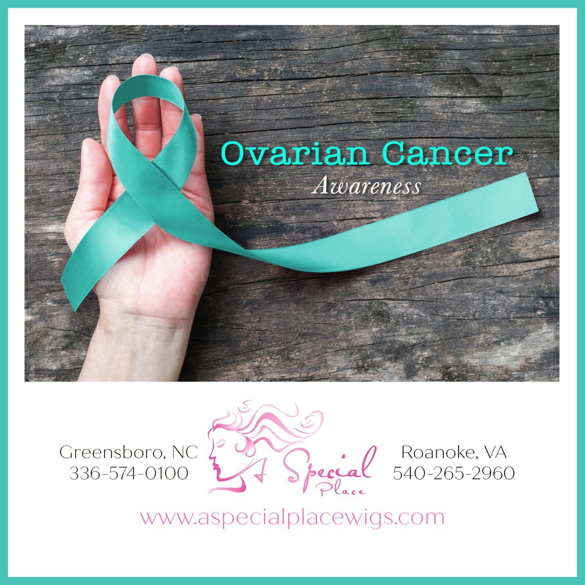 May 8 is WORLD OVARIAN CANCER AWARENESS DAY! Join us at A Special Place promoting awareness, early detection and the search for a cure! #wigboutique #ovariancancer #wigsforcancer #gynecologicalcancer #chemowigs
