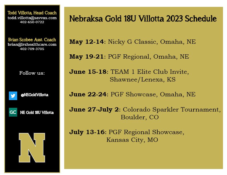 Getting excited to hit the dirt and kick off our season this weekend!
#GoldDNA 
#nebpreps
<a href="/NEPrepZone/">Nebraska Prep Zone</a> 
<a href="/PrepExtra/">LJS Prep Extra</a>
<a href="/prepfastpitch/">Prep Fastpitch</a>
<a href="/NebraskaHSSB/">Nebraska HS Fastpitch</a>
<a href="/TopPreps/">Top Preps Sports Scouting and Promotional Services</a>
<a href="/NebraskaGold/">Nebraska Gold</a>