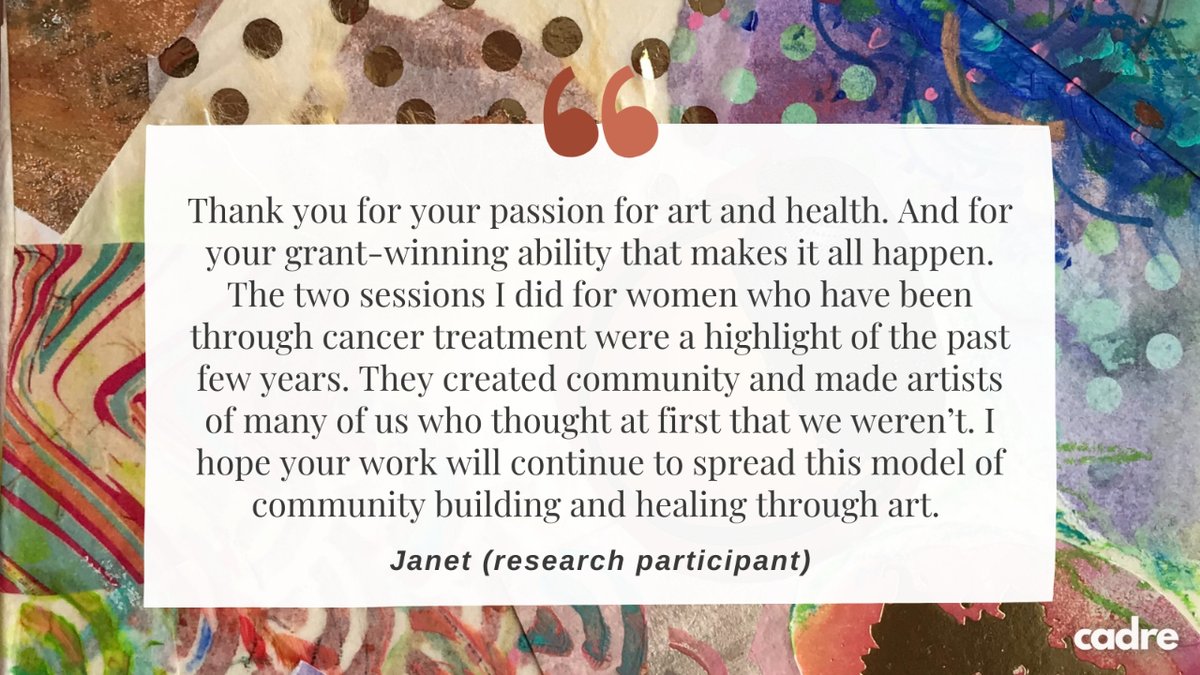 CraftCriticRes's tweet photo. A kind and inspiring testimonial from a research participant in our Creating a Good Life study! What a pleasure it is to have the opportunity to work with you all and continue exploring the connections between art and health.
#HealingThroughArt #CommunityBuilding #ArtAndHealth https://t.co/muLJ3MU2U2