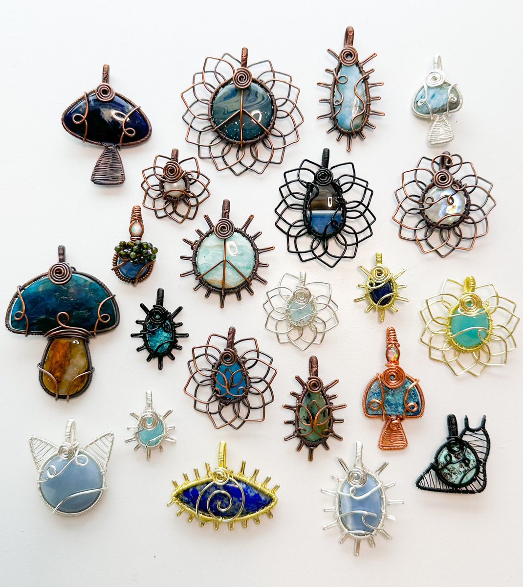 the crystals        🛁⛲️🩵       the pendants

“waterfall wishes” collection drop coming May 12th at 8pm eastern time &lt;3
