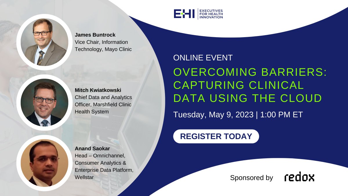 👇 HAPPENING TOMORROW: #cloud #EHR #data
ow.ly/fwC250NPKsN <a href="/Redox/">Redox</a>