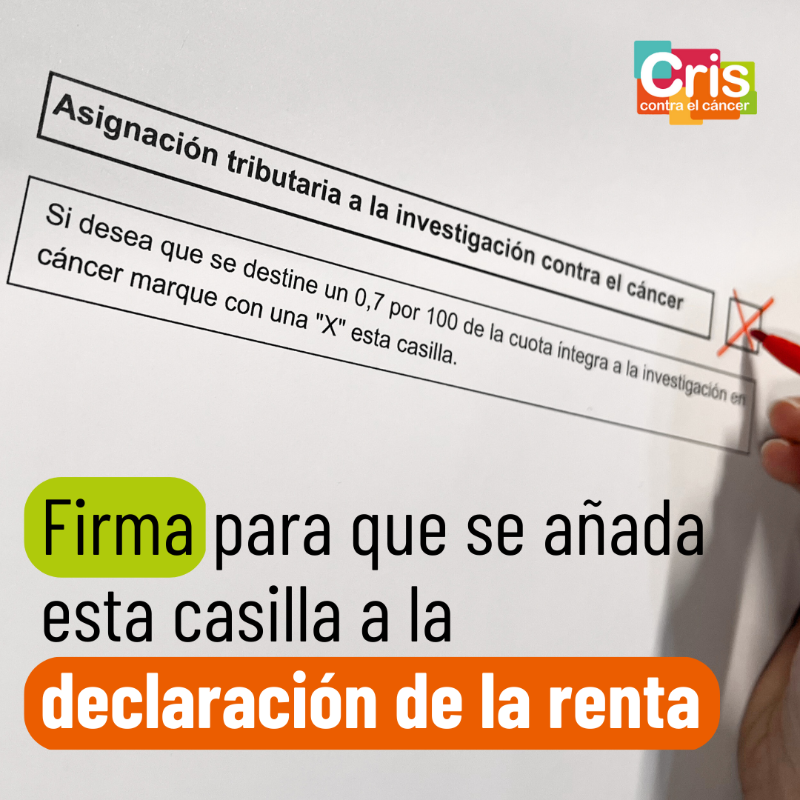 criscancer's tweet photo. El impacto que tiene la investigación contra el cáncer en la sociedad es más que suficiente como para contar con su propia casilla ◻️.

Ayúdanos a conseguir que se incluya una tercera casilla en la declaración de la renta destinada a la investigación oncológica ✅.