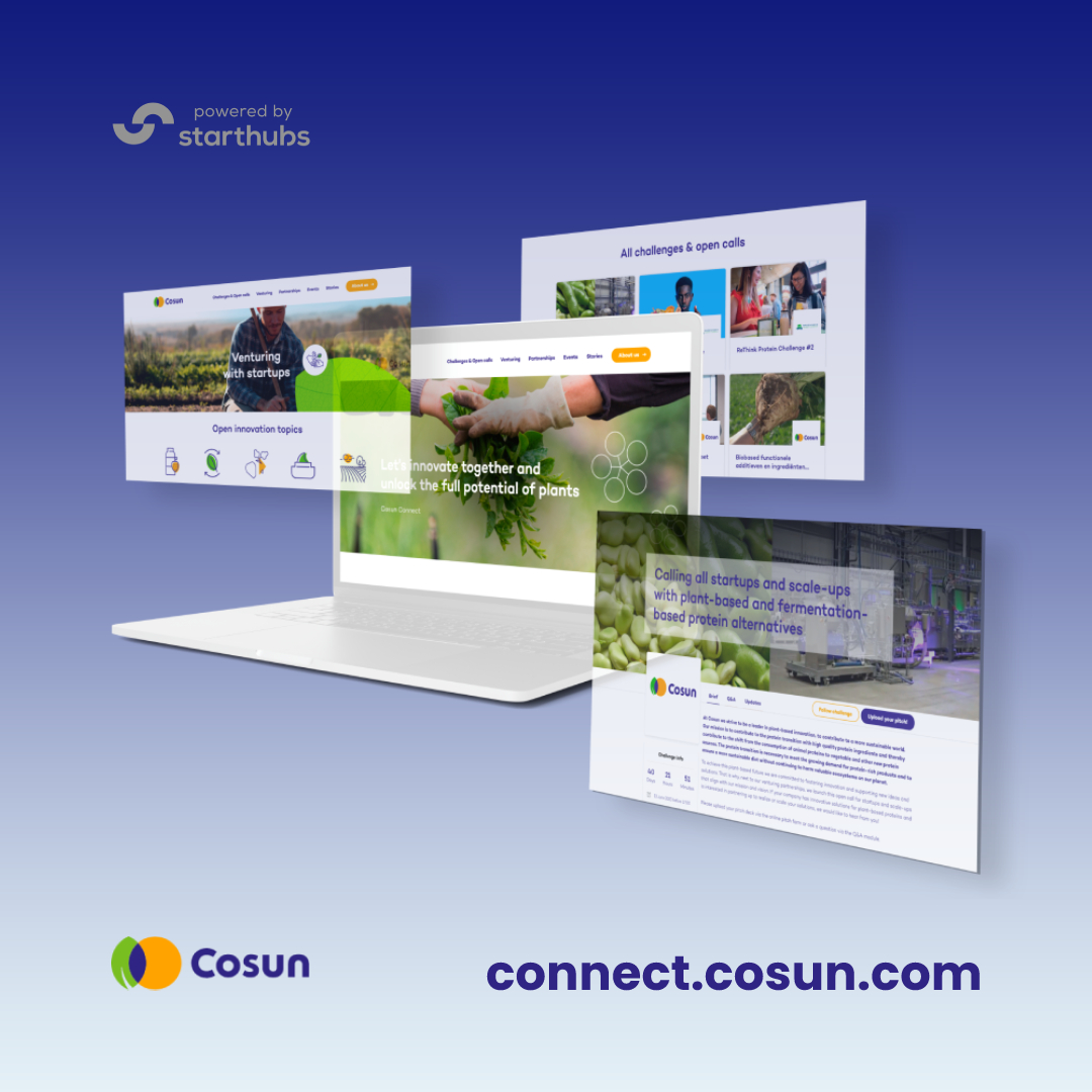 🚀 Onze partner <a href="/Royal_Cosun/">Cosun</a> lanceert vandaag een open #innovatieplatform! connect.cosun.com
Dé plek waar (bekende en nieuwe) #startups, scale-ups, kennisinstellingen en business partners samen innovatie versnellen rondom o.a. de #Eiwittransitie, #AgriTech en meer!