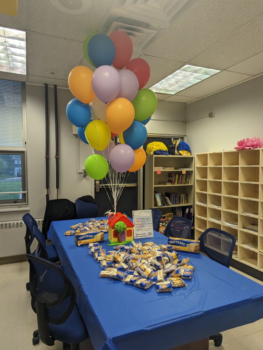 Kicking off #TeacherAppreciationWeek2023 at @MES_EPTSD by celebrating and recognizing all our staff! This week’s theme is Because you lift us UP! Today is Batter Up! with some delicious @Tastykake treats and a Phillies ticket raffle! #Ourstaffrock #ThankATeacher