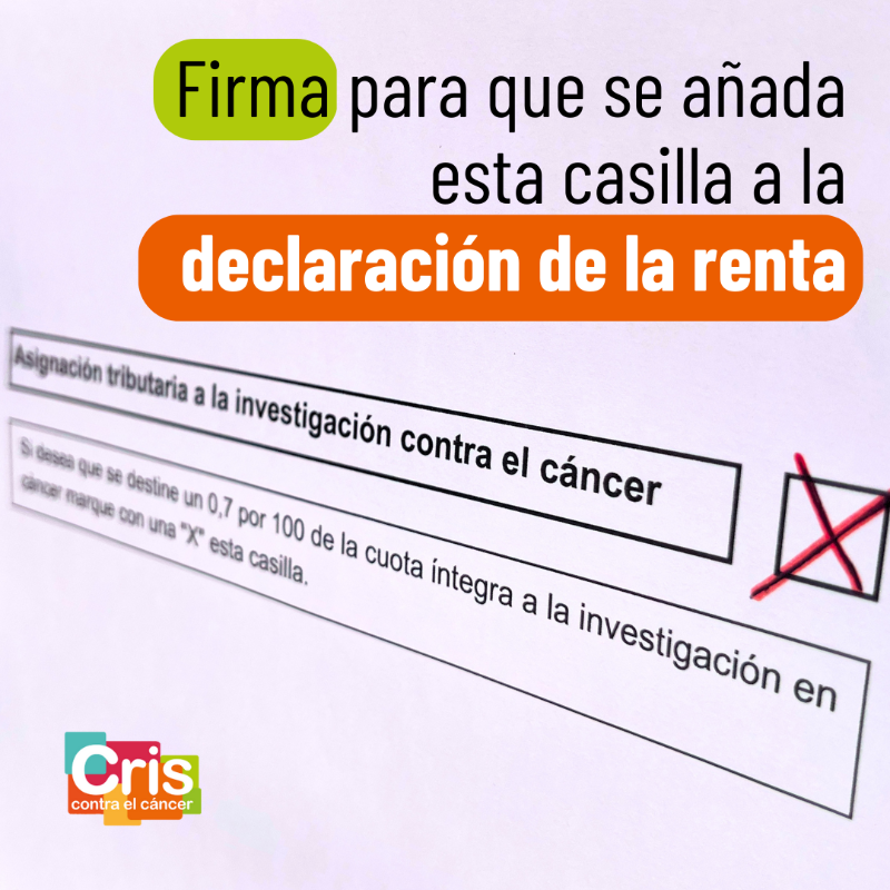 criscancer's tweet photo. 🤔 ¿Quieres poder marcar la casilla de la investigación contra el cáncer en la declaración de la renta?

✅ Ayúdanos a conseguir que se incluya esta tercera casilla para que se destinen más recursos a la investigación.