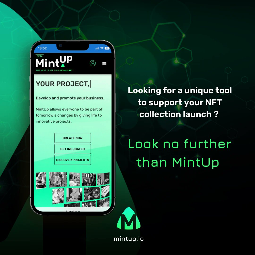 MintUpNFT's tweet photo. Ready to elevate your NFT collection launch? 🚀 Look no further than MintUp! 🔥
Our unique tool is here to help you mint, showcase, and manage your NFTs like a pro. Start your journey to success with MintUp today! 🌟
#NFTcollection #MintUp #digitalart https://t.co/3ArWSjzP2v