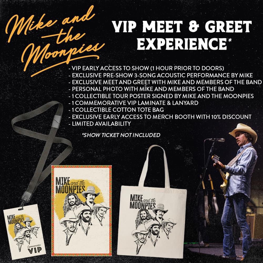 Y'all asked and we've heard you! We're now offering our VIP Meet & Greet Experience before our shows in select upcoming cities and looking forward to some face time with you guys. We'll be kicking it all off this weekend!

mikeandthemoonpies.myshopify.com/collections/vi…