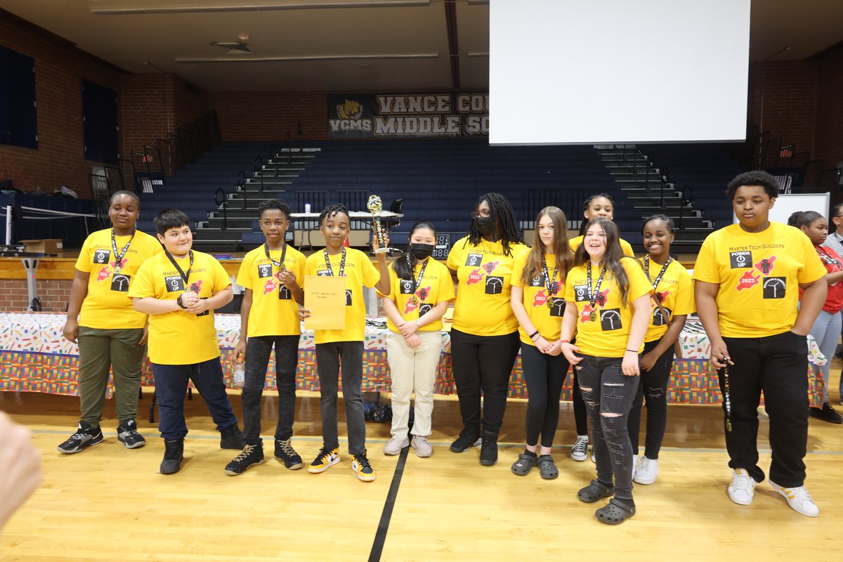 The 1st place robotics competition winners for RoboVANCE were
🤖The Dabney Little Rockets for K-2
🤖The Zeb Vance Magical RobotZ for 3-5
🤖The Vance Co. Middle Master Tech Builders for 6-8