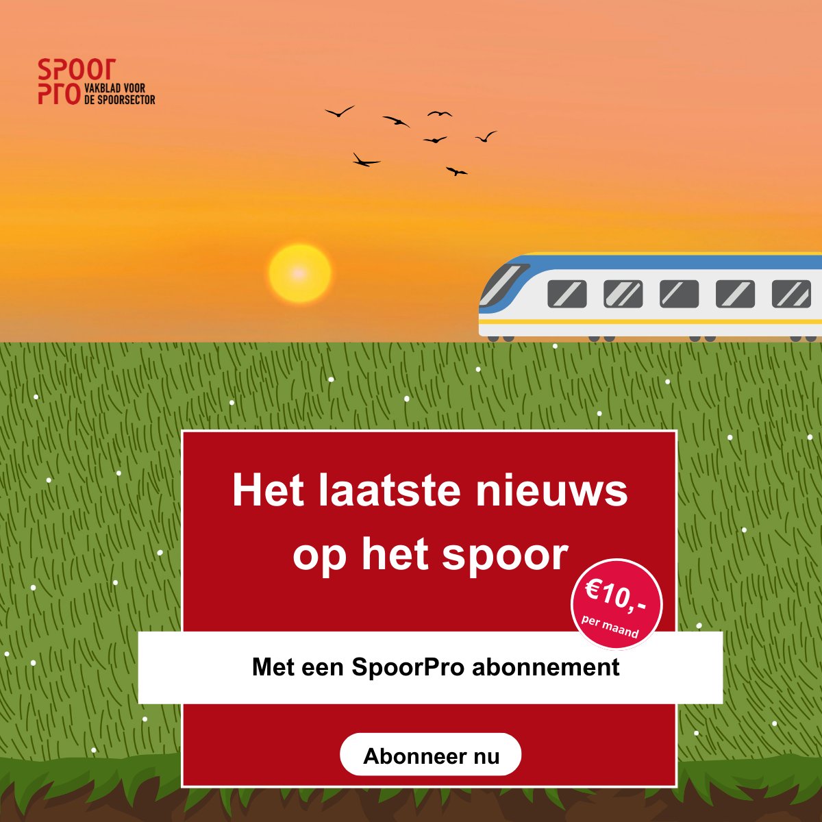 SpoorPro's tweet image. Blijf op de hoogte van al het laatste nieuws op het spoor. 
Nu voor maar liefst € 10 per maand. Abonneer via spoorpro.nl/abonneren

#spoorpro #abonneren #nieuws