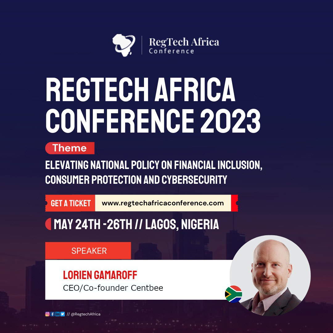 Lorien @Gamaroff will be speaking at the #RegtechAfricaConference @RegtechAfrica in #Lagos #Nigeria.

Topic: The Impact of #Blockchain implementation and regulation on the financial system across Africa.

The premier event for regulatory services innovation and excellence.

24 -