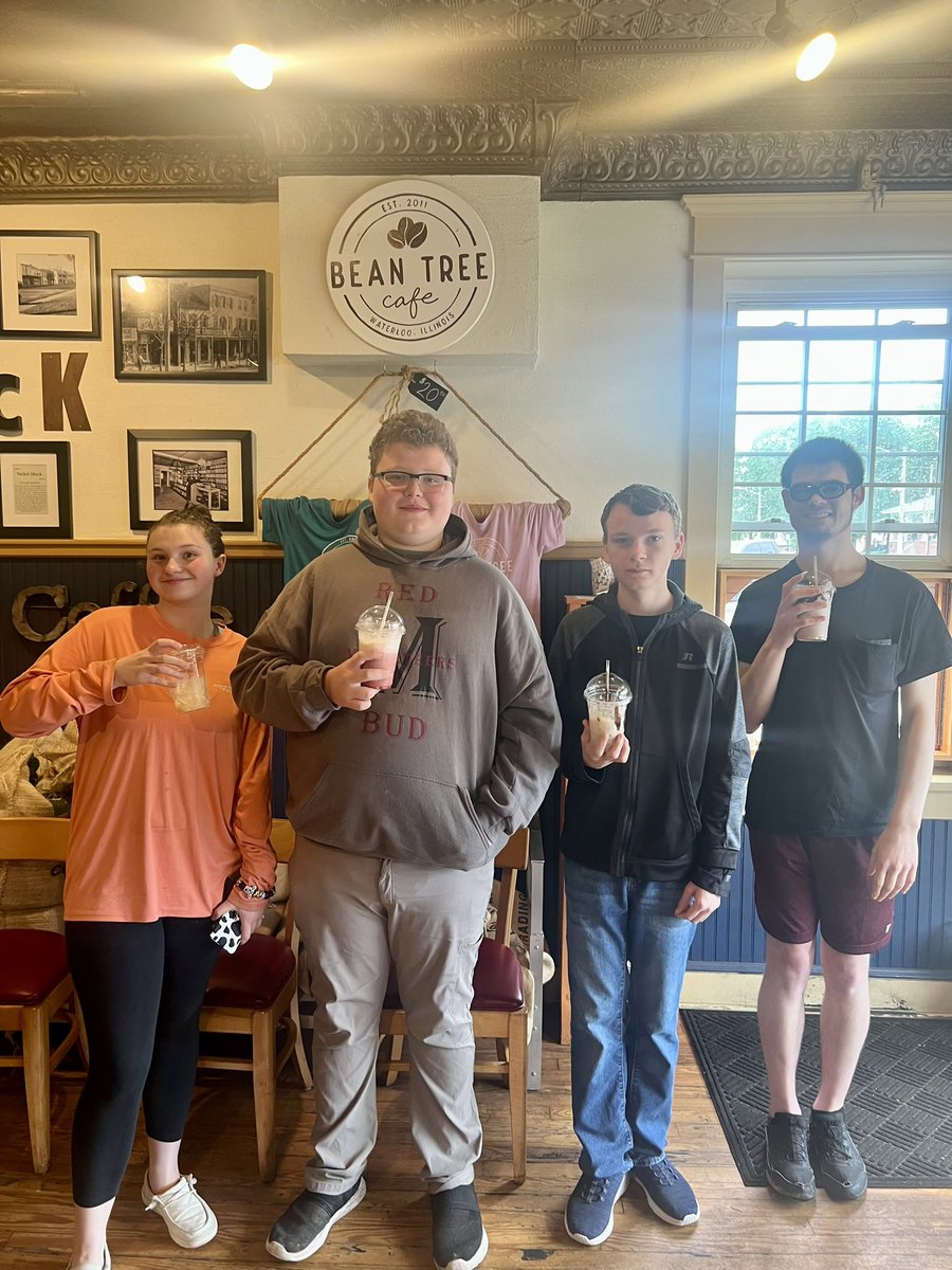 These hard working Job Skills students took a break from making coffee today and had someone make it for them! #redbud132 #redbudhs