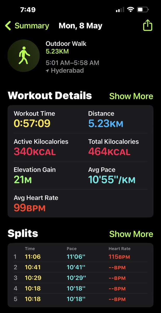 EE_MB_GANESH's tweet photo. Unbelievable for myself
From 01.01.23 to 08.05.23 i did
Walking - 609 Kms
Cycling - 512 Kms
We can do many more 
Have a healthy and wealthy life.
@mb_telangana #missionbhagiratha
#healthyhabits https://t.co/H8qqyuUOu7