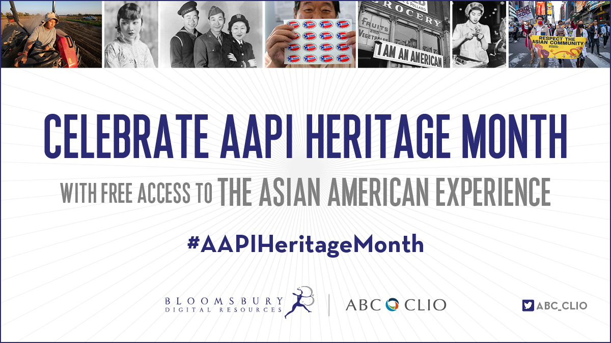 ABC_CLIO's tweet photo. Access The Asian American Experience until May 31!😱

Explore and celebrate the contributions generations of AAPIs have made to American history, society, and culture with primary sources, lesson plans, reference articles and much more>>https://t.co/bsOkD4KdwY

#AAPIHeritageMonth https://t.co/QSKMaJF9yK