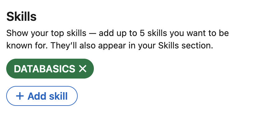 DATABASICSinc's tweet image. Showcase your time and expense expertise! Add DATABASICS as a skill on your LinkedIn profile and let your network know you&apos;re a time and expense professional. Follow our page for the latest product updates, new features, and valuable insights to stay ahead. #TimeAndExpense