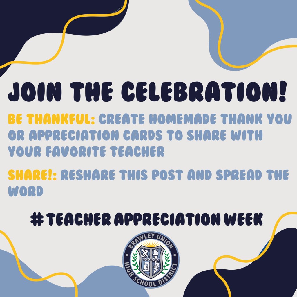 Our BUHSD Teachers are top-notch and we are so thankful for them.  We appreciate their dedication to our students.  #BrawleyProud #ScorpionPride