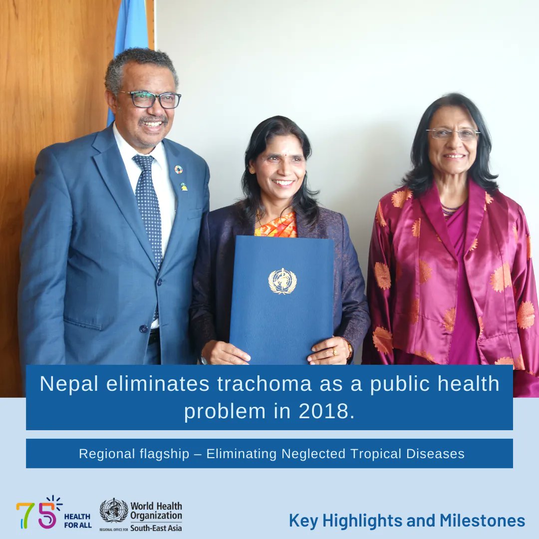 #Nepal eliminated trachoma in 2018, as part of the Region's efforts to #beatNTDs.

#WHD2023 #HealthForAll