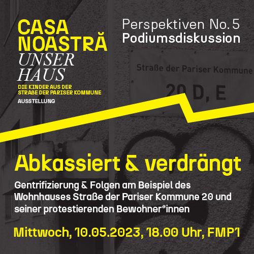2022 mussten die Familien des Wohnkomplexes in der Straße der Pariser Kommune 20, eine Mehrgenerationen-Gemeinschaft rumänischer Roma*, im Zuge eines repressiven Verdrängungsprozesses ihr Zuhause räumen.