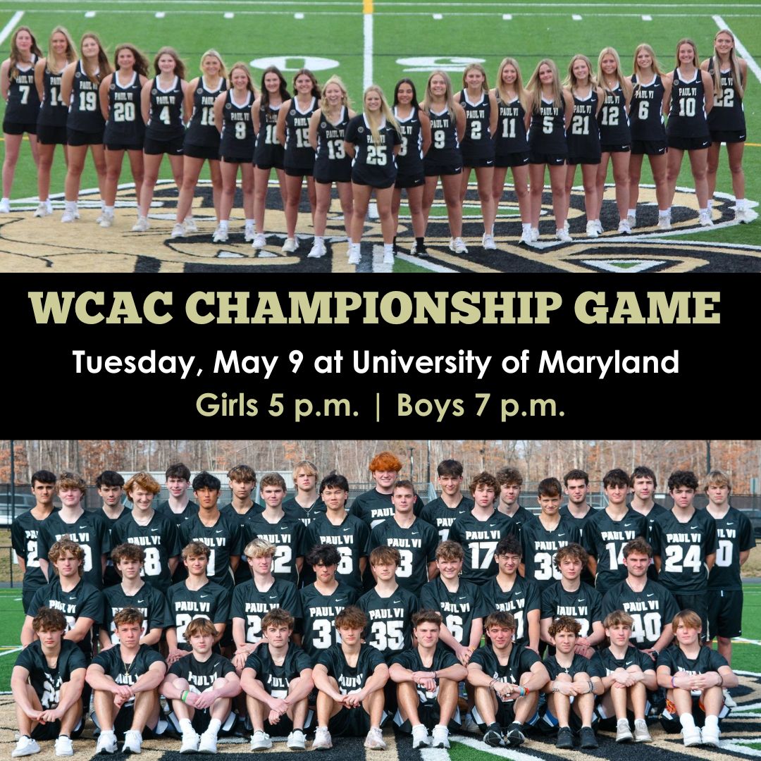 PVI Sports (@pvisports) on Twitter photo Both <a href="/PVIGLax/">PVI Girls Lacrosse</a> and <a href="/PaulVIBLax/">Paul VI Boys Lacrosse</a> are headed to the WCAC Championship tomorrow Tuesday, May 9 in a doubleheader at University of Maryland! Girls at 5 p.m. and boys at 7 p.m. Good luck, Panthers! Purchase tickets online through Ticket Spicket: bit.ly/42xj50i Both <a href="/PVIGLax/">PVI Girls Lacrosse</a> and <a href="/PaulVIBLax/">Paul VI Boys Lacrosse</a> are headed to the WCAC Championship tomorrow Tuesday, May 9 in a doubleheader at University of Maryland! Girls at 5 p.m. and boys at 7 p.m. Good luck, Panthers! Purchase tickets online through Ticket Spicket: bit.ly/42xj50i
