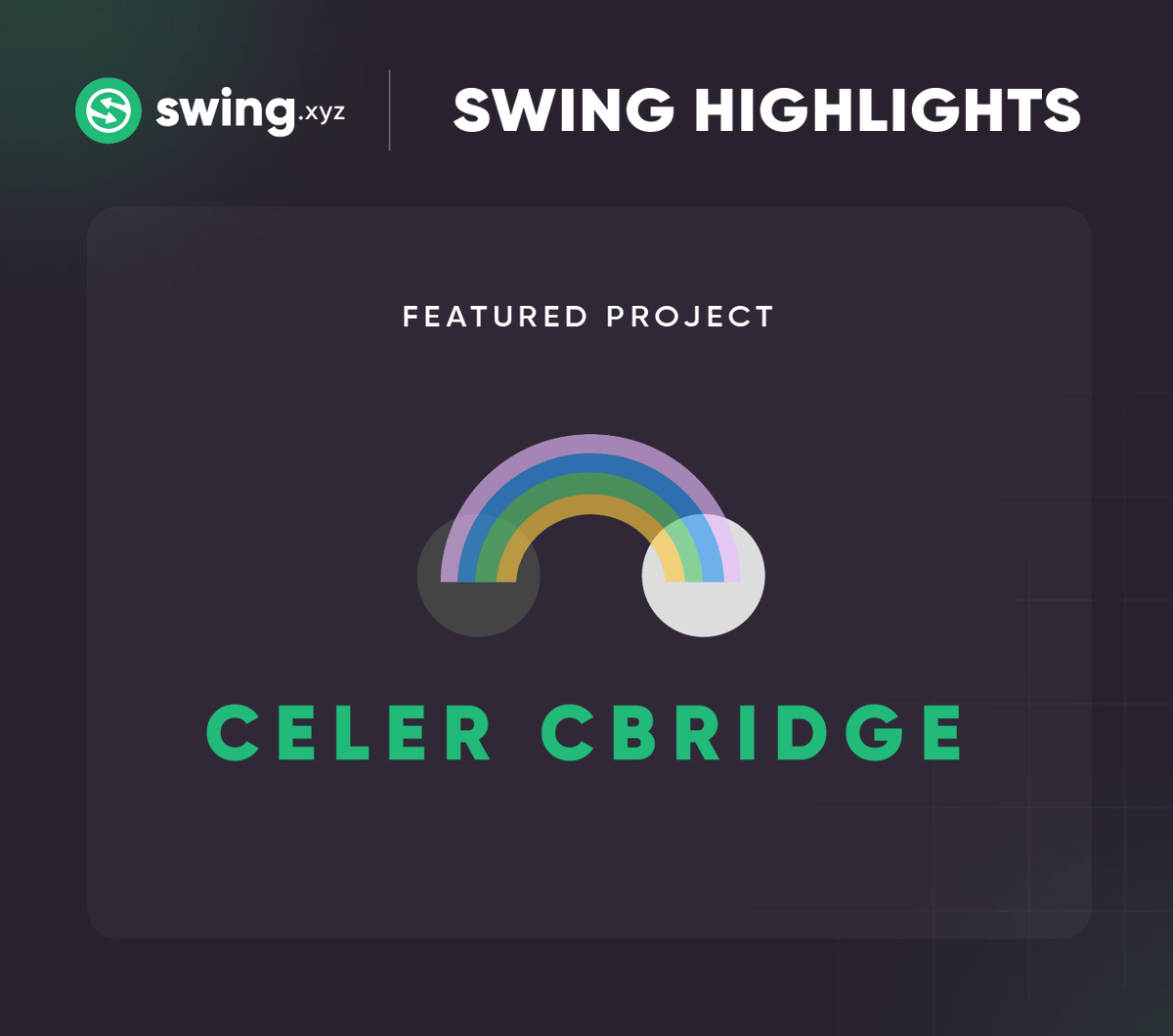 swing_xyz's tweet photo. cBridge by @CelerNetwork introduces the best-in-class cross-chain token bridging experience with deep liquidity for users.

cBridge has exciting developer-oriented features such as general message bridging for cases like cross-chain DEXes and NFTs

#SwingHighlights👇

1/12🧵 https://t.co/ITPuCIZ6MS