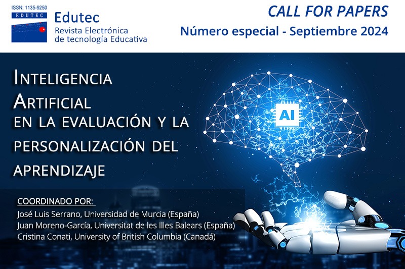 🆕 Convocatoria de monográfico para la <a href="/RevistaEdutec/">Revista Edutec</a> que hemos preparado sobre el papel que la #IA puede tener en la evaluación y la personalización del aprendizaje #CfP

🗓️Desde septiembre hasta febrero 2024 recibimos propuestas.

Todos los detalles en: edutec.es/revista/index.…