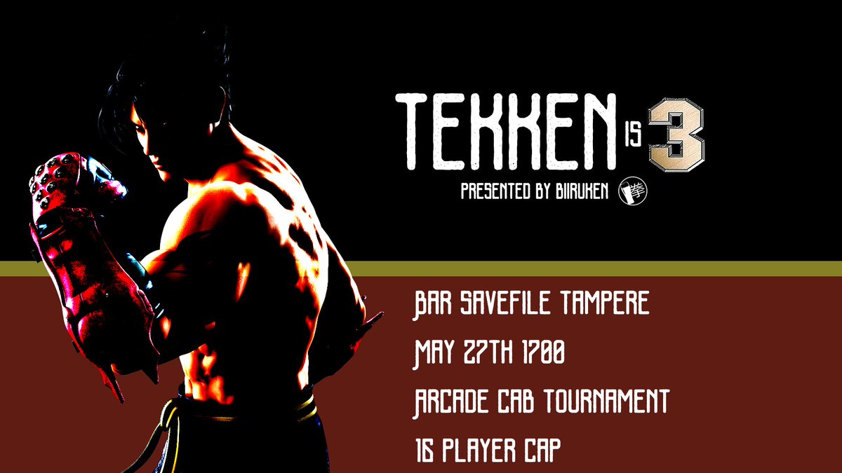 biiruken's tweet photo. It's true, Tekken truly is 3. We're also running a tournament on May 27th to truly see who's the king of Tekken 3.

More at:
https://t.co/zK5tiUgAeF https://t.co/Ic8tPsDbn5