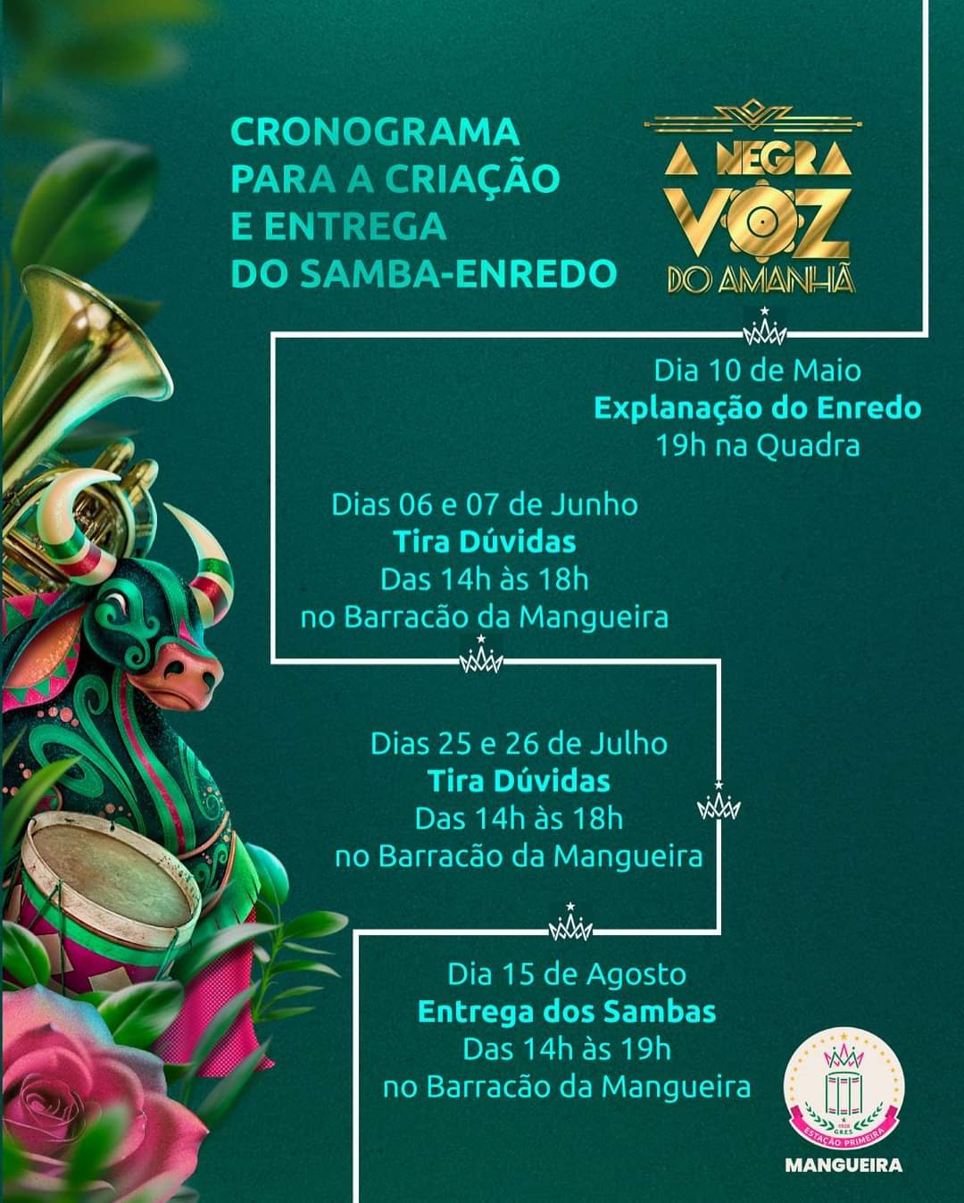 Se liga na programação da - Estação Primeira de Mangueira