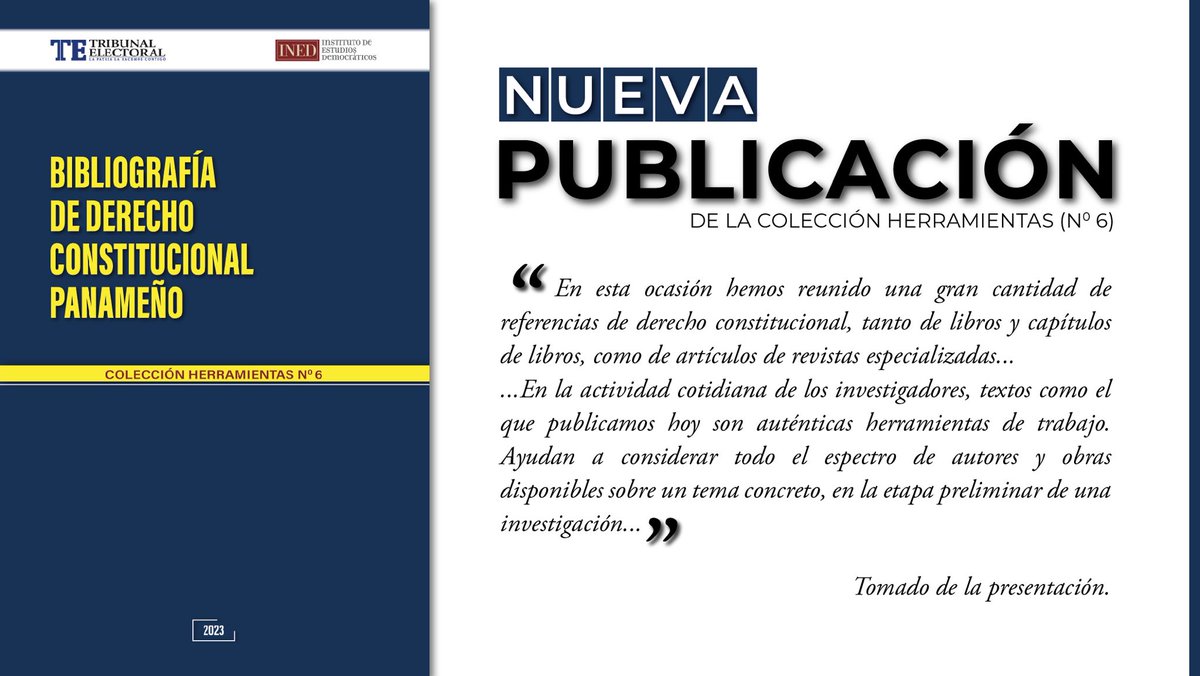 Nueva publicación: Bibliografía de derecho constitucional panameño, 2023. na01.safelinks.protection.outlook.com/?url=https%3A%…