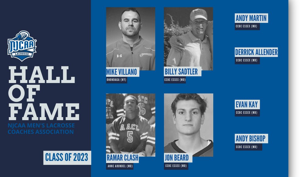The <a href="/NJCAA/">NJCAA</a> has announced eight honorees to be inducted into the #NJCAALacrosse Coaches Association Hall of Fame Class of 2023.

Members from Onondaga, CCBC Essex, and Anne Arundel have been recognized for their achievements.

💻njcaa.org/sports/mlax/20…
