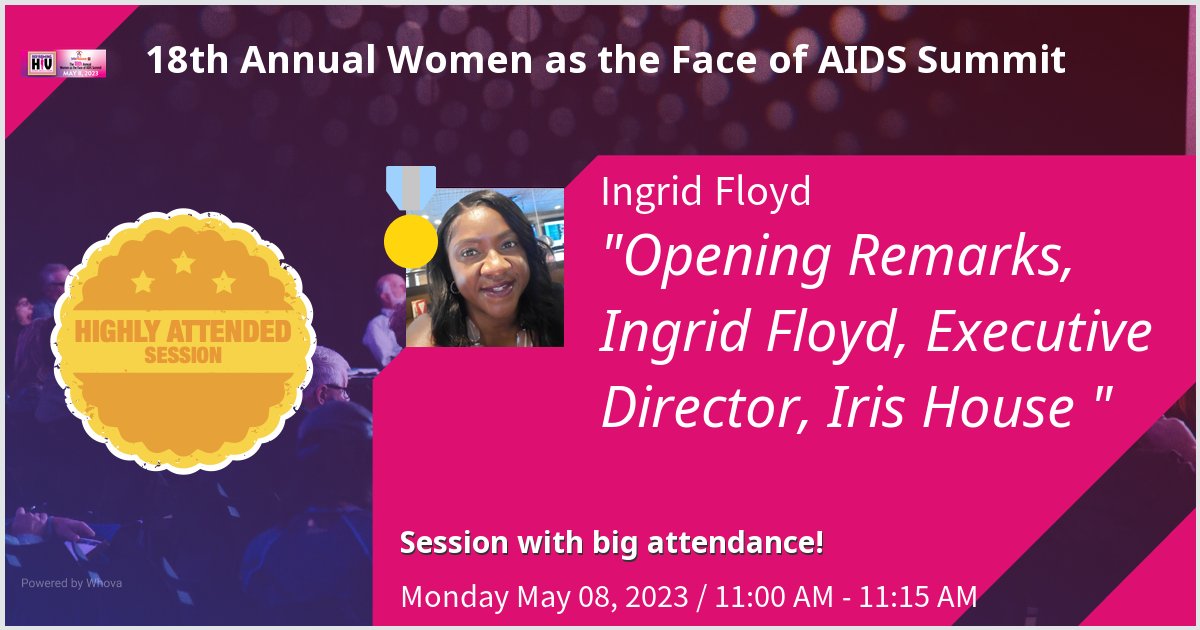 IngridFloyd1's tweet photo. Gave a talk at 18th Annual Women as the Face of AIDS Summit on Opening Remarks, Ingrid Floyd, Executive Director, Iris House. Thanks for the great turnout! @irishouseinc #30yearsirishouse #IIHSummit2023 - via #Whova event app https://t.co/aU0bJSqzDN