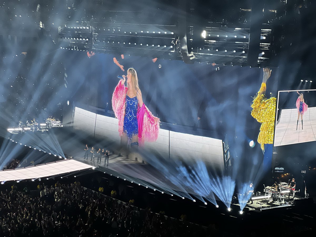 mariacopenhaver's tweet photo. I had the time of my life screaming, crying and dancing with everyone at Eras Houston N3 💜thanks so much @taylorswift13  for taking me back through the ERAS. Love you so much! And thanks to all the Swifties for making the fandom so fun☺️ https://t.co/YZrh0L7C5W